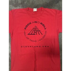Vintage‎ Rock And Roll Hall Of Fame Shirt Mens Large Red Rock Your World Cronies